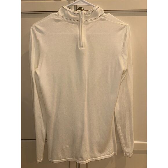 Reba Mcentire Long Sleeve Ivory Mock Neck Rhinestone Sweater small 4-8 - Picture 6 of 7